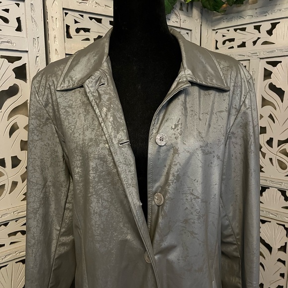 🥰HOST PICK🥰 VINTAGE LOUISE PARIS PERFECT SILVER GRAY WATER PROOF JACKET COAT - Picture 5 of 12